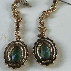 Monet Gold and Green Vintage-Inspired by Post Earrings